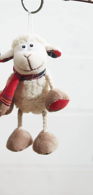 Sheep Keyring with tartan scarf