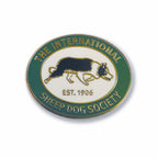 NEW ISDS logo Pin badge green & white