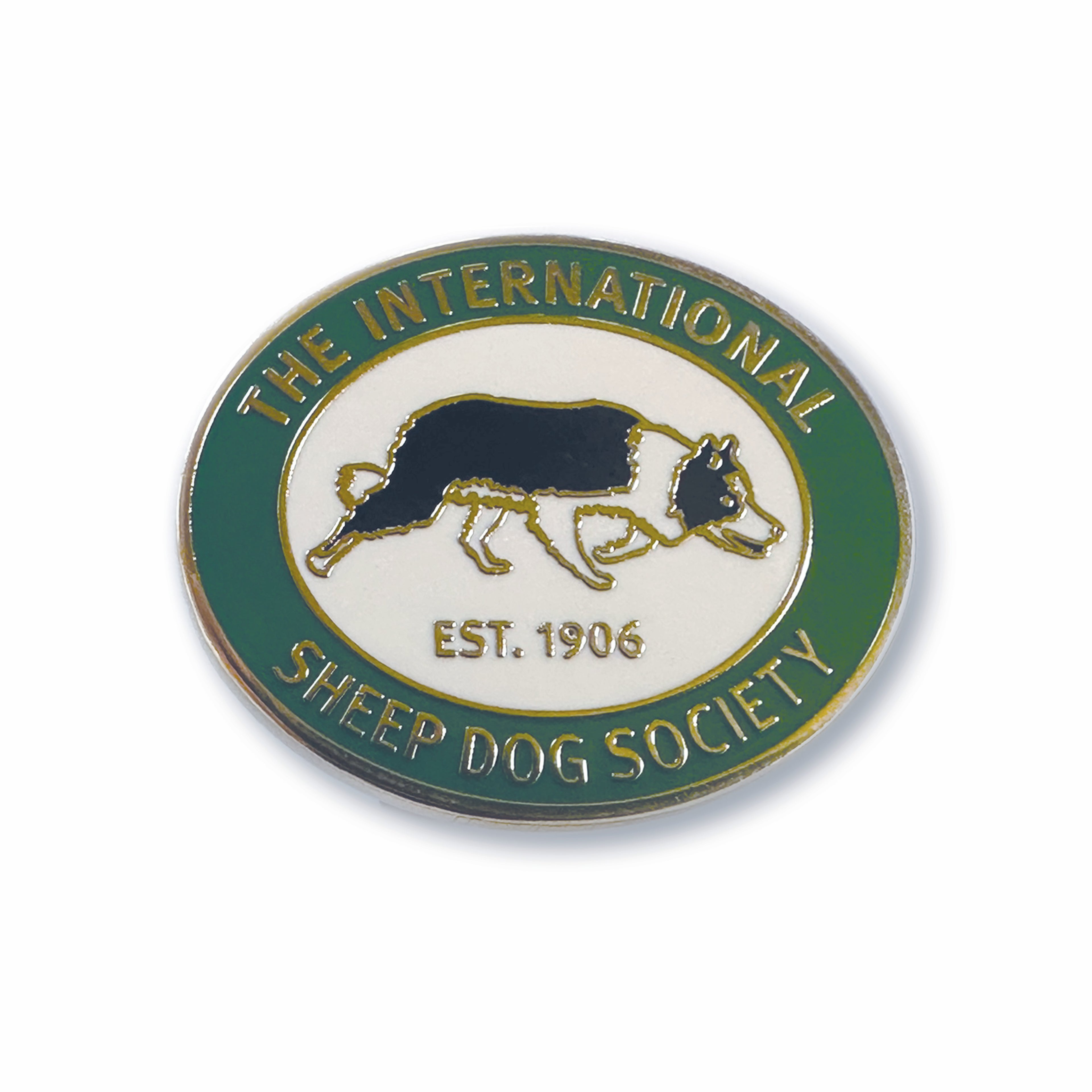 NEW ISDS logo Pin badge green & white