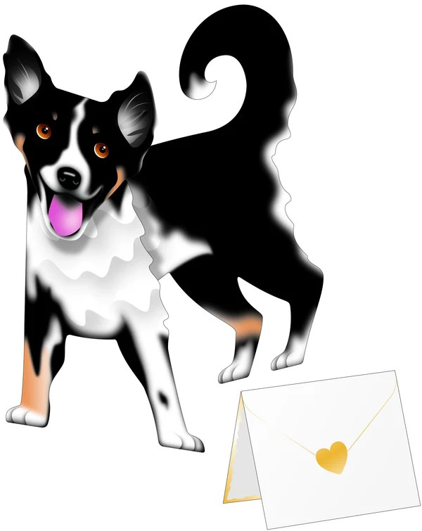 New Die cut Collie Single card and envelope