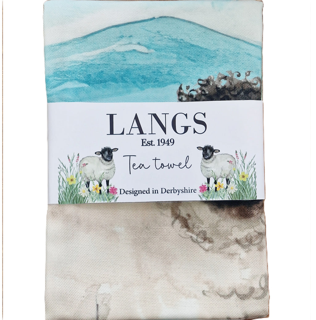 Sheep Countryside scene Tea towel