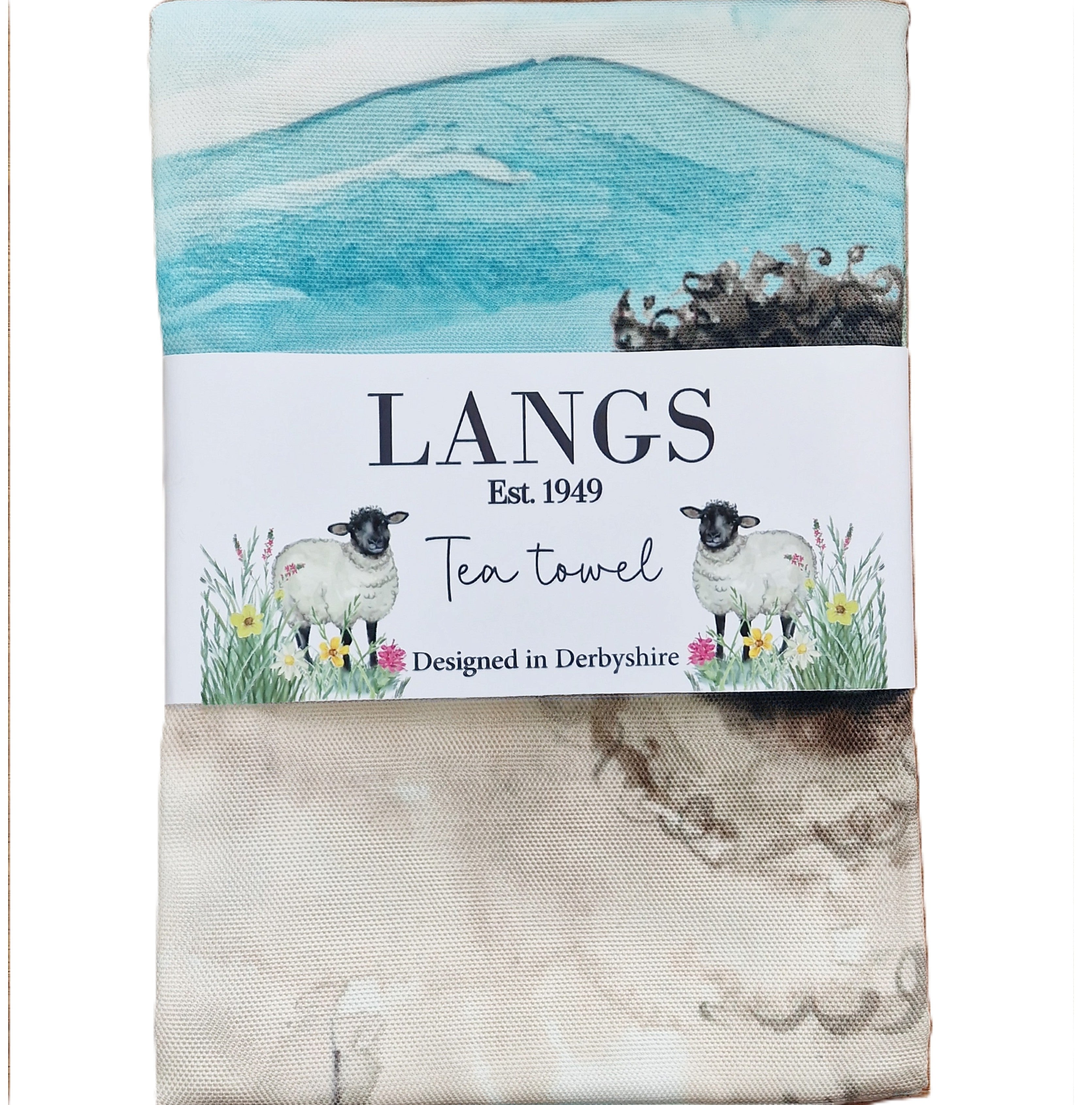 Sheep Countryside scene Tea towel